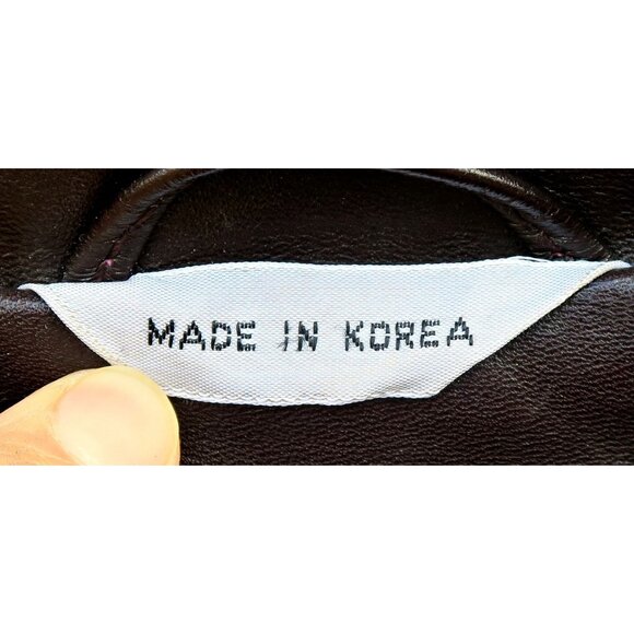 Vintage 1980s Member's Only Leather Bomber Jacket 44 Brown Korea Zip Liner JRB - Picture 7 of 10